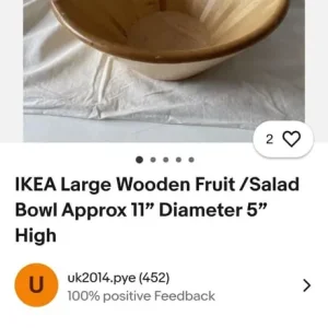 Ikea Wooden Fruit Bowl - Image 2