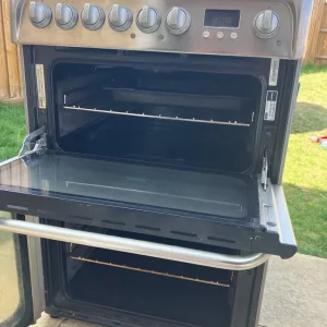 Hotpoint silver HUE61X S used duel oven grill and electric hob - Image 2