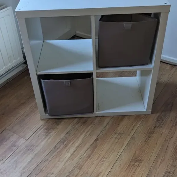 IKEA KALLAX CUBE UNIT WITH 2 TAUPE INSERTS