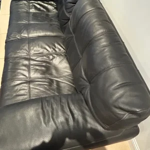 Black Leather Sofa, 2x available - Image 5