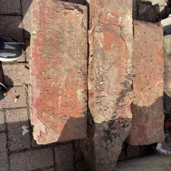 3 x Red sandstone blocks/ small lintel/ broken slabs