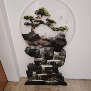 Home Decoration Flowing waterfall rocks Animals Acrylic Pendant Living Room Mural features - Image 2