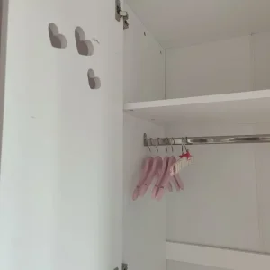 White Wooden Wardrobe, Shelving & Storage Unit - Good Condition - Image 2