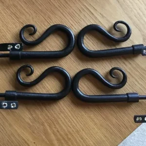 4 x Black Metal Curtain Holdbacks - Image 2