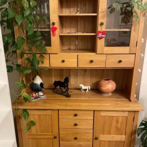 Solid oak living room display cabinet