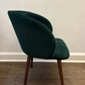 4 Green velvet bucket dining chairs - Image 3