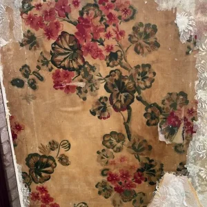 Antique Four Fold Painted Silk? Room Divider Screen. (Project) - Image 3