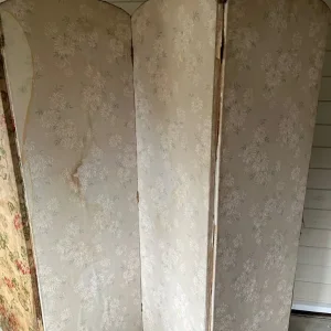 Antique Four Fold Painted Silk? Room Divider Screen. (Project) - Image 5