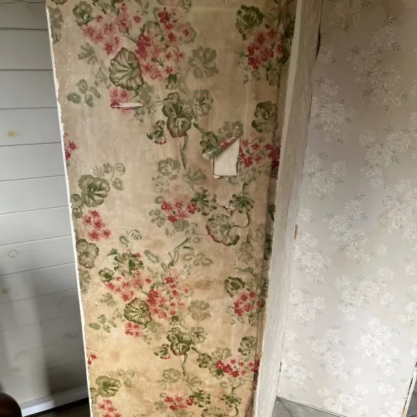 Antique Four Fold Painted Silk? Room Divider Screen. (Project)