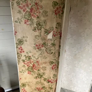 Antique Four Fold Painted Silk? Room Divider Screen. (Project)