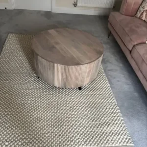 Round Wooden Coffee Table - Image 2