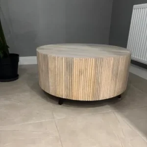 Round Wooden Coffee Table - Image 3