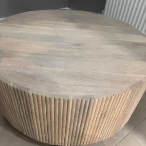 Round Wooden Coffee Table - Image 4