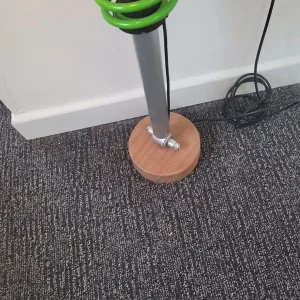 VW Polo Rear Coil Over Fitted With Vintage Lamp Mounted On A Mahogany Base Floor Lamp - Image 7