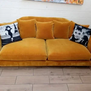 Loaf Sloucher large sofa in mustard velvet RRP £2795 - Image 2