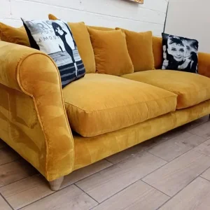 Loaf Sloucher large sofa in mustard velvet RRP £2795 - Image 3