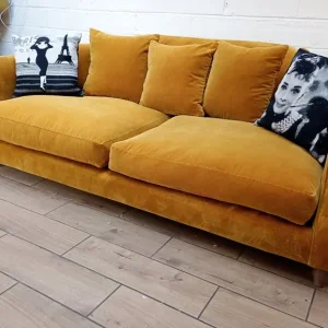 Loaf Sloucher large sofa in mustard velvet RRP £2795 - Image 5