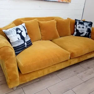 Loaf Sloucher large sofa in mustard velvet RRP £2795 - Image 7