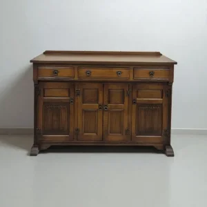 Vintage Old Charm Wood Bros Modern Sideboard / Tudor Brown Oak - Image 7