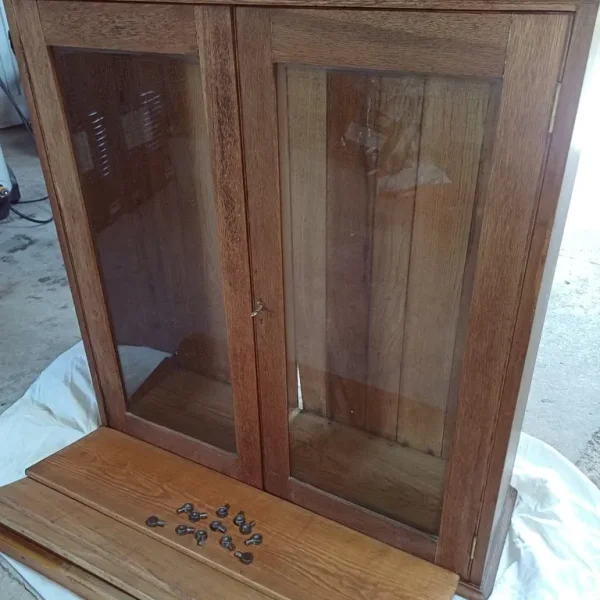 Vintage oak school bookcase