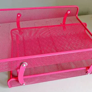 2-Tier Wire Mesh Desk Organizer with A4 Trays - Image 4