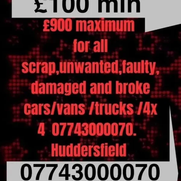Huddersfield scrap vehicle buyer always