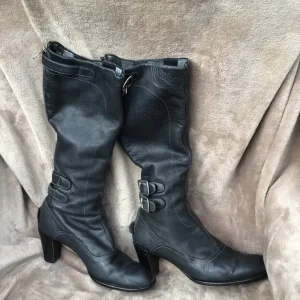 Ladies Grey Long Motorcycle Boots - Image 2