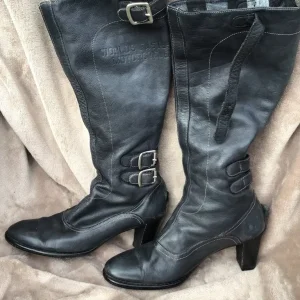 Ladies Grey Long Motorcycle Boots