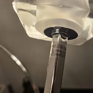 Chrome 3 fluted standard floor lamp with chrome circular base - Image 4