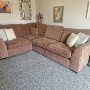 DFS Brown Freya Fabric Corner Sofa Bed 🚛 Delivery Available - Image 2