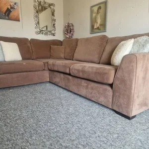 DFS Brown Freya Fabric Corner Sofa Bed 🚛 Delivery Available - Image 8