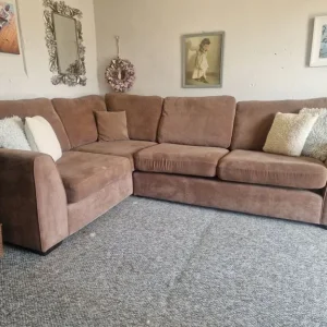 DFS Brown Freya Fabric Corner Sofa Bed 🚛 Delivery Available