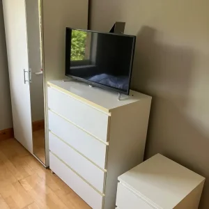 Bedroom Furniture Set. Double Wardrobe 4 Drawer Unit 2 Drawer Bedside Unit. White