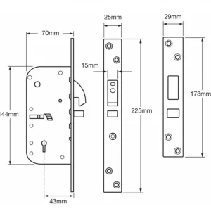 Union/Chubb 3M50 Hook Bolt Mortice Deadlock Lock