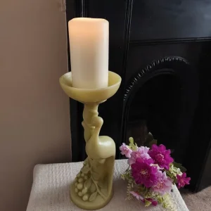 Vintage Jade Green Candle Holder - Image 2