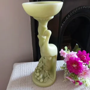 Vintage Jade Green Candle Holder