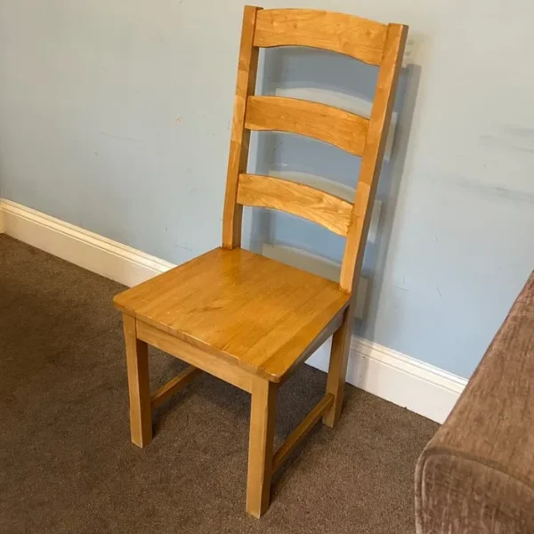 1 Solid Beech Ladder Back Dining Room Chair H41in/104cm H Seat 17.5in/44cm D16in/41cm A465