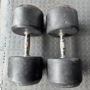 Pair of 50kg Old-School Cast Iron Dumbbells – Heavy Duty - Image 2