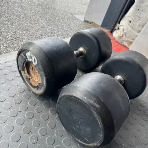 Pair of 50kg Old-School Cast Iron Dumbbells – Heavy Duty - Image 4
