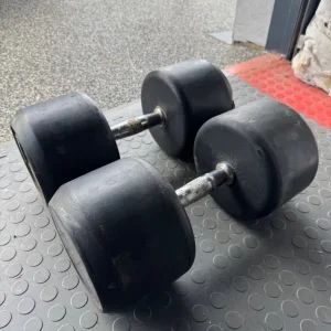 Pair of 50kg Old-School Cast Iron Dumbbells – Heavy Duty