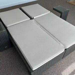 Rattan Garden Loungers with Side Tables - Image 2