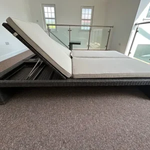 Rattan Garden Loungers with Side Tables - Image 4