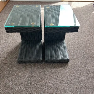 Rattan Garden Loungers with Side Tables - Image 7