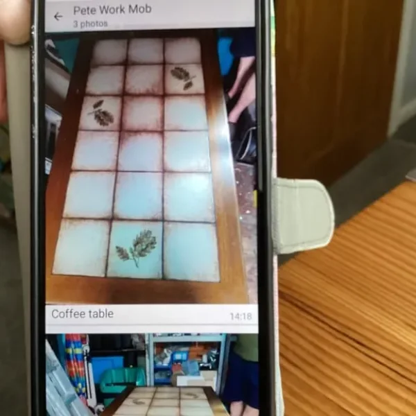 Large tiled coffee table