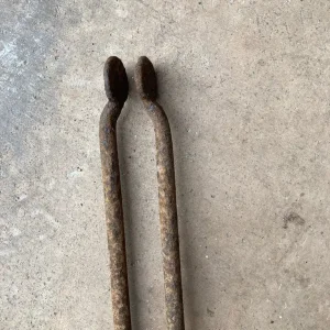 Antique long fire place tongs - Image 3