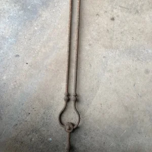 Antique long fire place tongs - Image 4