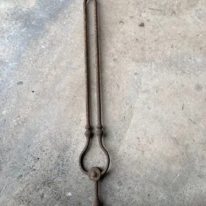 Antique long fire place tongs