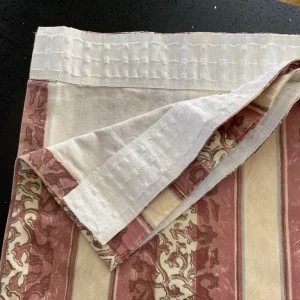 Pink/ cream quality lined curtains ( 220 x 213 each ) - Image 2