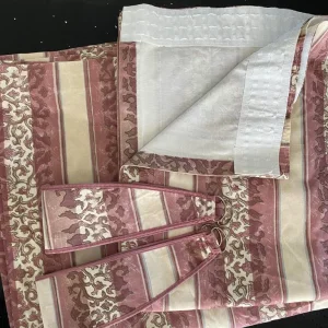 Pink/ cream quality lined curtains ( 220 x 213 each ) - Image 3