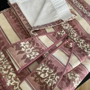 Pink/ cream quality lined curtains ( 220 x 213 each ) - Image 4